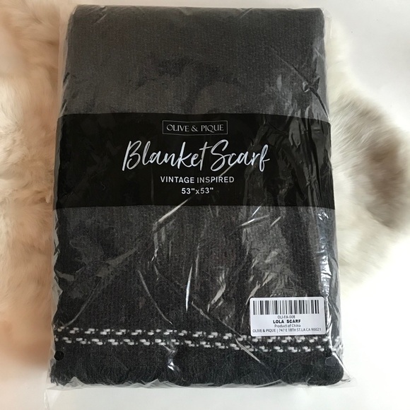 Olive & Pique LOLA Scarf in Charcoal NEW $84 - Picture 3 of 7